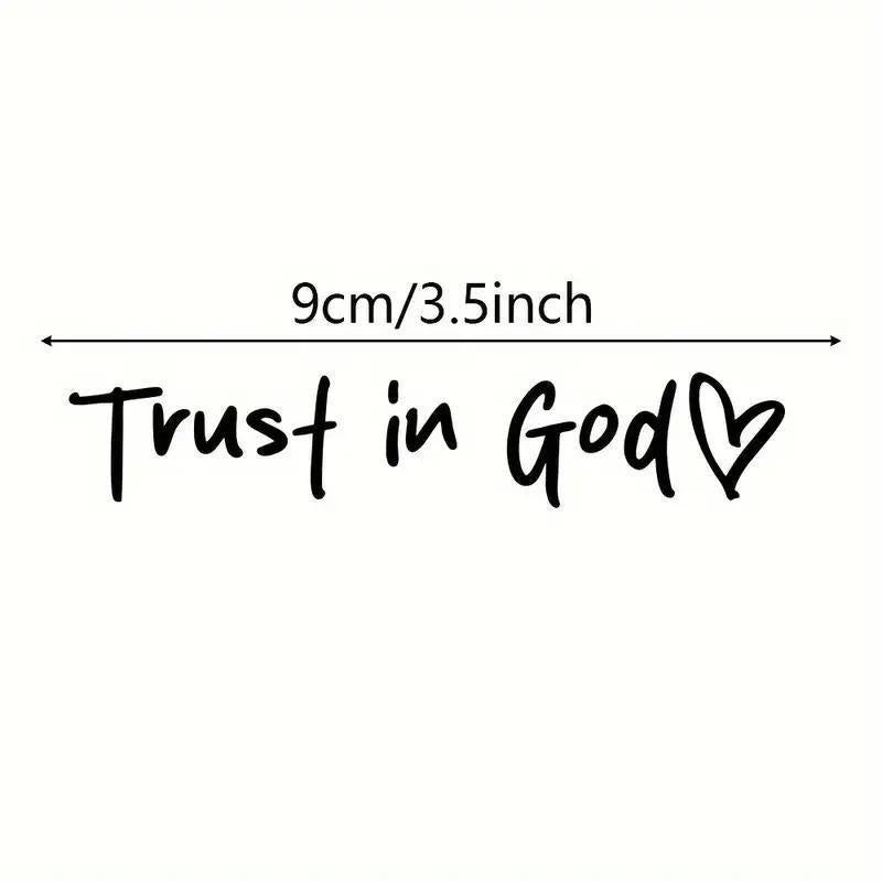 2Pcs Trust in God Car Rearview Mirror Sticker, Car Rearview Mirror Decal, Inspirational Vinyl Sticker, Ideal Christian Gift