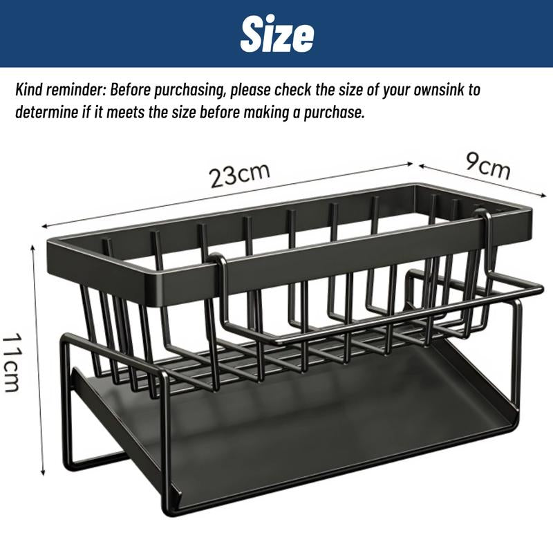 Kitchen Sink Corner Sponge Drain Rack Sink Caddy Ultitunctional Durable Cleaning Tool Organizer Storage Rackdish Soap Dishdoth Brushes Holder for Kitchen & Bathroom
