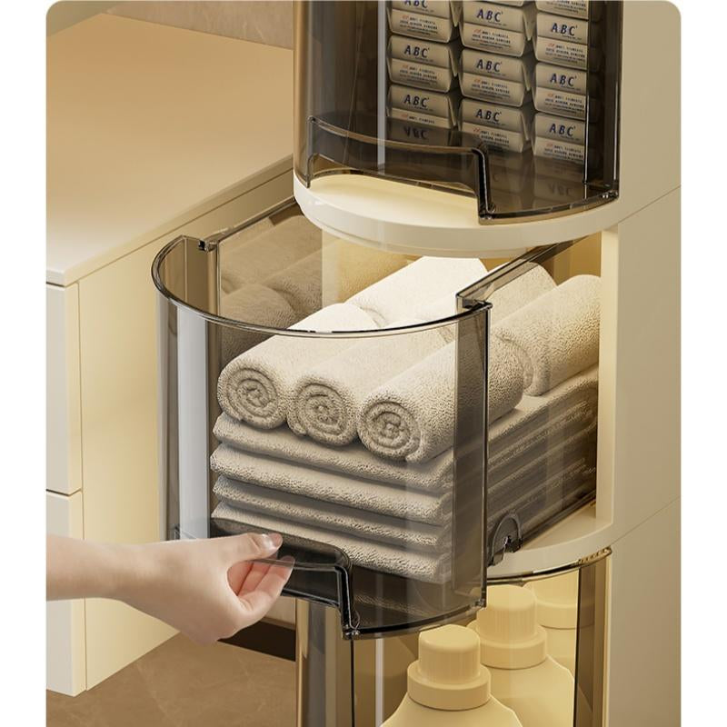 UFORU Narrow 4 Tier Slim Bathroom Storage Cabinetskinny Storage with Drawers Toilet Paper Holder,Waterproof Movable Organizer for Small Spaceskitchen, Laundry, Living Room Bathroom Organizer Apartment Pantry Storage Organizers