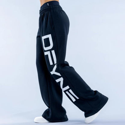 DFYNE Signature Wide Leg Jogger - Fitted Sweatpants with Drawstring Waist for Comfortable Wear